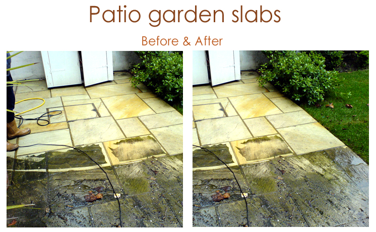 Garden patio slabs