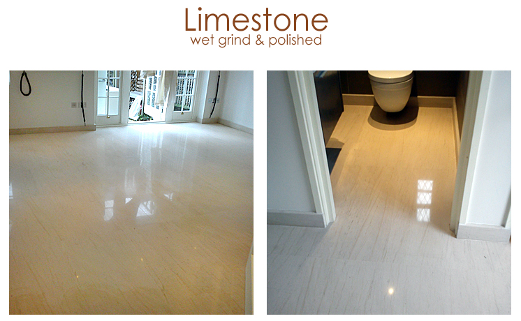 Limestone wet grind and polished