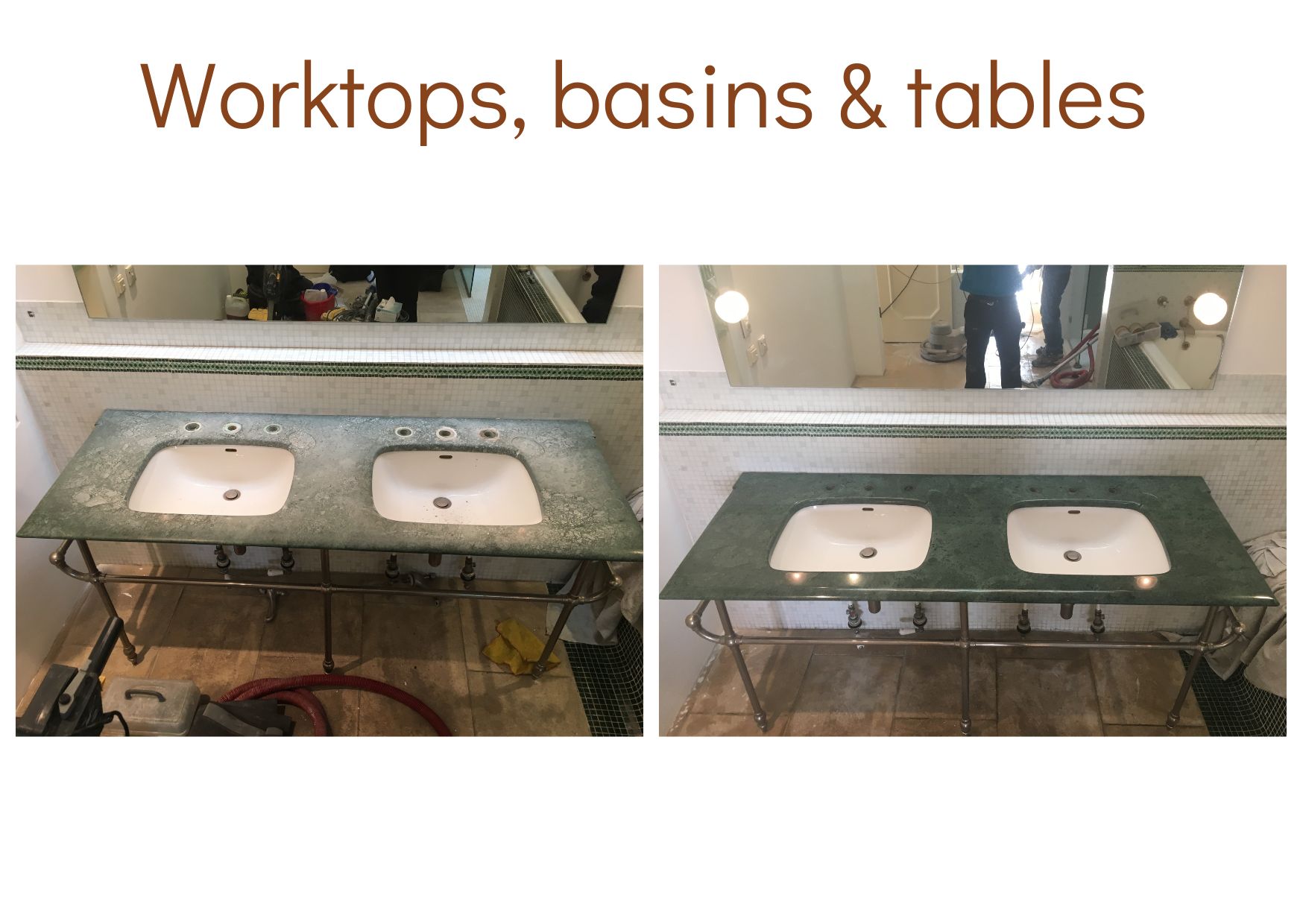 Worktops, basins & tables