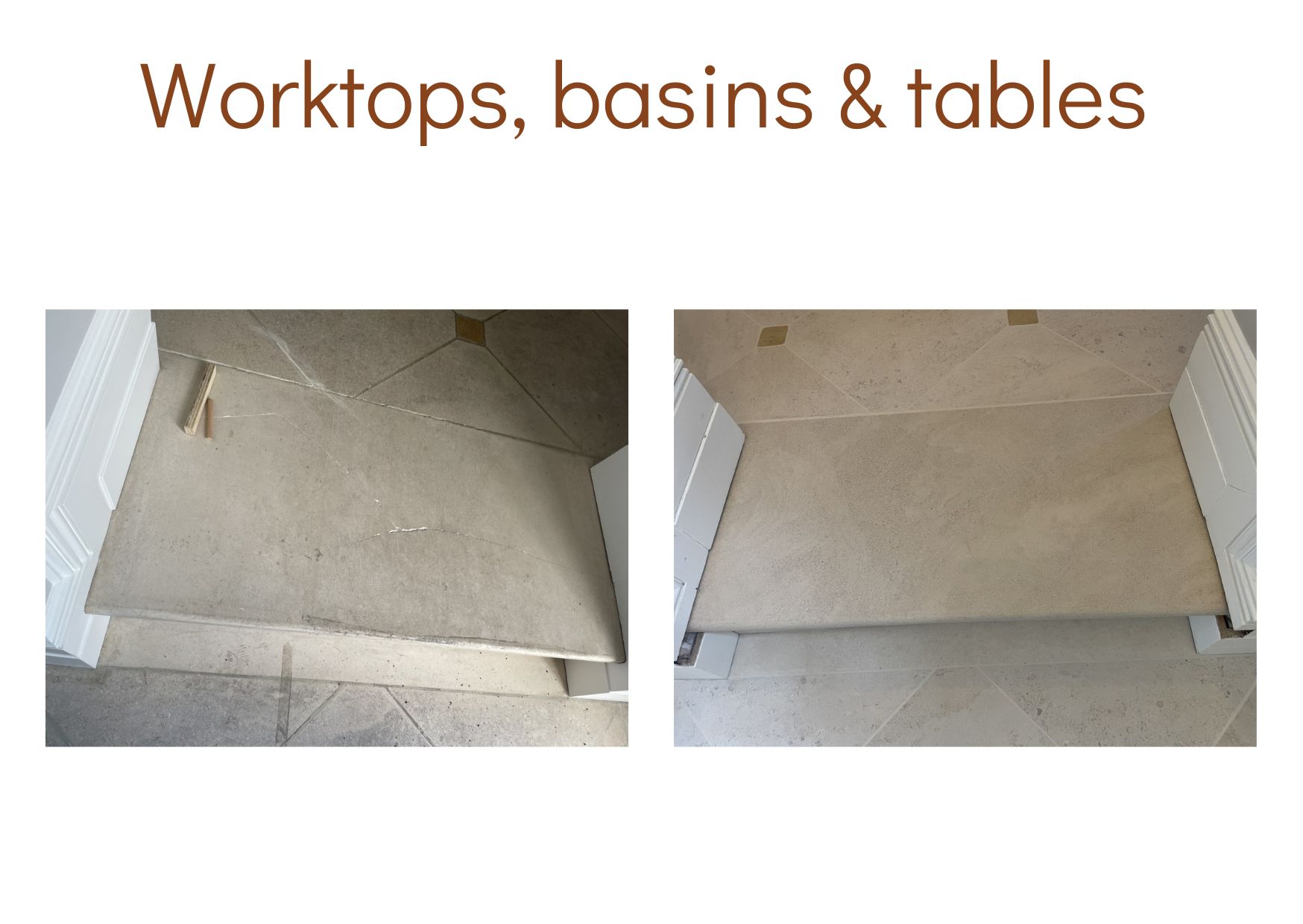 Worktops, basins & tables